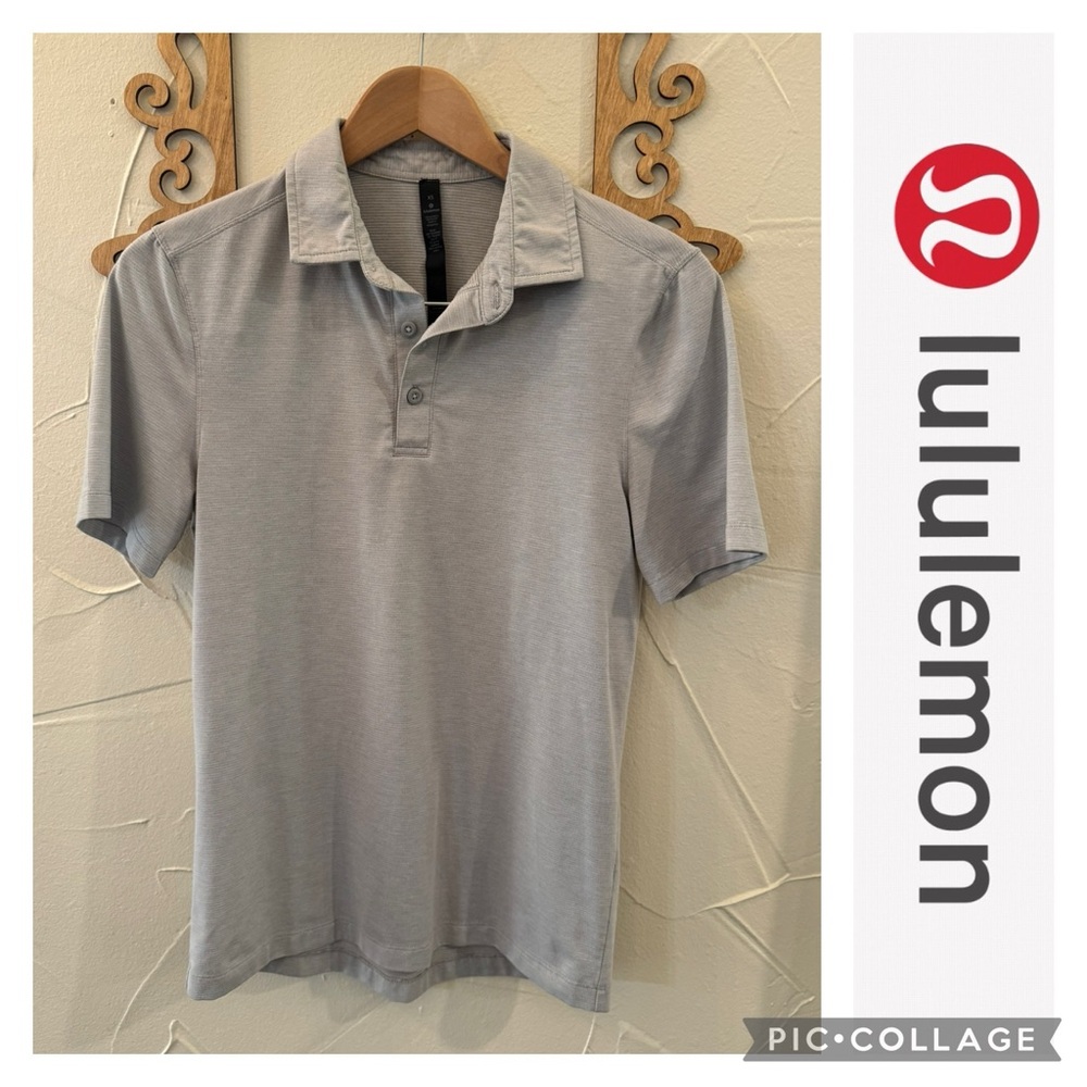 🦋Mens Lululemon Light Gray Lightweight Collared Golf Shirt🦋